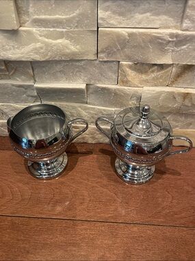 Silver Plated Sugar Bowl and Creamer Set